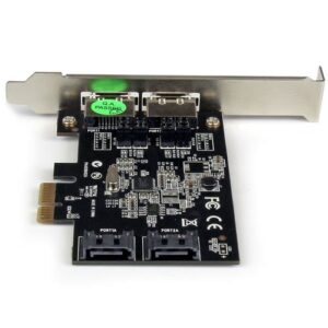 StarTech.com Tarjeta Adaptadora Controladora PCI Express PCIe 2 Puertos eSATA 2 Puertos SATA - SATA III - 6Gbps StarTech.com Tarjeta Adaptadora Controladora PCI Express PCIe 2 Puertos eSATA 2 Puertos SATA – SATA III – 6Gbps