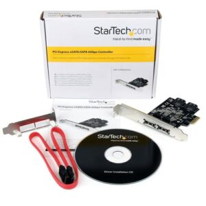 StarTech.com Tarjeta Adaptadora Controladora PCI Express PCIe 2 Puertos eSATA 2 Puertos SATA - SATA III - 6Gbps StarTech.com Tarjeta Adaptadora Controladora PCI Express PCIe 2 Puertos eSATA 2 Puertos SATA – SATA III – 6Gbps