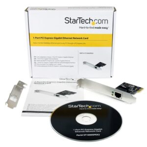 StarTech.com Adaptador Tarjeta de Red NIC PCI Express PCI-e de 1 Puerto Gigabit Ethernet - 1x RJ45 Hembra - Perfil Doble StarTech.com Adaptador Tarjeta de Red NIC PCI Express PCI-e de 1 Puerto Gigabit Ethernet - 1x RJ45 Hembra - Perfil Doble