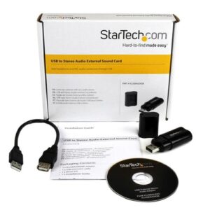 StarTech.com Tarjeta de Sonido Estéreo USB Externa Adaptador Conversor - Negro StarTech.com Tarjeta de Sonido Estéreo USB Externa Adaptador Conversor - Negro