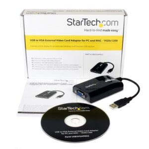 StarTech.com Adaptador de Vídeo Externo USB a VGA - Tarjeta Gráfica Externa Cable para Mac y PC - 1920x1200 StarTech.com Adaptador de Vídeo Externo USB a VGA – Tarjeta Gráfica Externa Cable para Mac y PC – 1920×1200