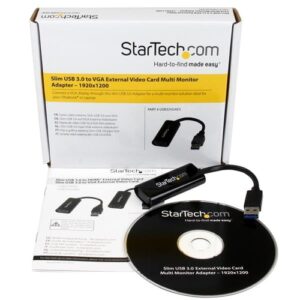 StarTech.com Adaptador Gráfico Conversor USB 3.0 a VGA – Cable Convertidor Compacto de Vídeo – 1920×1200 / 1080p