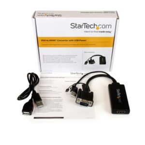 StarTech.com Adaptador VGA a HDMI con audio y alimentación USB – Conversor VGA a HDMI portátil – 1080 p StarTech.com Adaptador VGA a HDMI con audio y alimentación USB – Conversor VGA a HDMI portátil – 1080 p