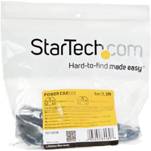 StarTech.com Cable de 1m de Extensión de Alimentación, C14 a C13, 10A 125V, 18AWG, Alargador de Cable de Corriente de Ordenador, IEC-320-C14 a IEC-320-C13, para Fuente de Alimentación, UL StarTech.com Cable de 1m de Extensión de Alimentación, C14 a C13, 10A 125V, 18AWG, Alargador de Cable de Corriente de Ordenador, IEC-320-C14 a IEC-320-C13, para Fuente de Alimentación, UL