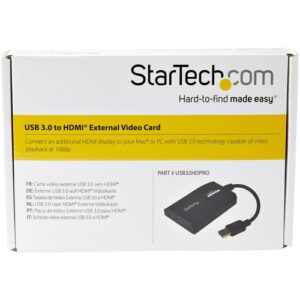 StarTech.com Adaptador Gráfico Externo Multi Monitor USB 3.0 a HDMI HD Certificado DisplayLink para Mac y PC