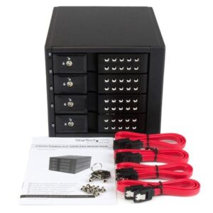 StarTech.com Rack Móvil Backplane con 4 Bahías Hot Swap de 3,5″ sin Bandeja SAS SATA – de Intercambio en Caliente
