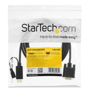 StarTech.com Cable de 91cm Conversor Activo HDMI a VGA - Adaptador 1920x1200 1080p StarTech.com Cable de 91cm Conversor Activo HDMI a VGA – Adaptador 1920×1200 1080p