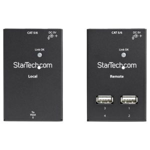 StarTech.com Extensor Alargador USB 2.0 de 4 puertos por cable Cat5 o Cat6 - Hasta 50 metros