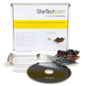 StarTech.com Adaptador tarjeta PCI Express de 2 puertos externos 2 internos USB 3.0 con alimentación SATA