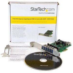 StarTech.com Adaptador tarjeta PCI Express de 7 puertos USB 3.0 con perfil bajo o completo StarTech.com Adaptador tarjeta PCI Express de 7 puertos USB 3.0 con perfil bajo o completo