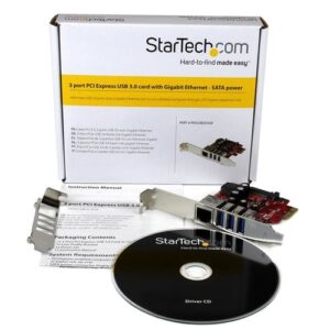 StarTech.com Tarjeta Adaptador de Red Ethernet Gigabit Combo con Hub Concentrador USB 3.0 de 3 Puertos StarTech.com Tarjeta Adaptador de Red Ethernet Gigabit Combo con Hub Concentrador USB 3.0 de 3 Puertos