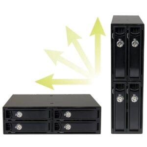 StarTech.com Backplane Rack Móvil 5,25 Pulgadas a 4 Unidades 2,5 SATA/SAS