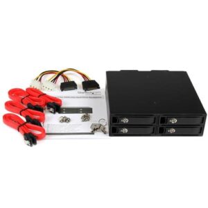StarTech.com Backplane Rack Móvil 5,25 Pulgadas a 4 Unidades 2,5 SATA/SAS