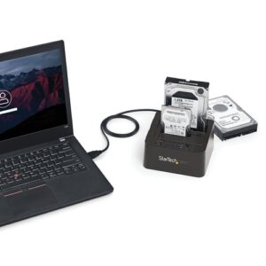 StarTech.com Docking Station de 2 Bahías – USB 3.1 a SATA – USB 3.1 (10 Gbps) – SATA I/II/III de 2,5/3,5″ – Base de Acoplamiento SSD/HDD – de Intercambio en Caliente – Carga Superior