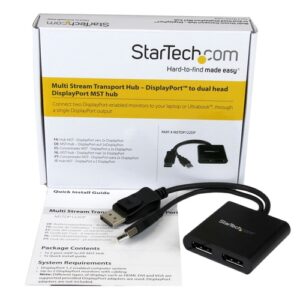 StarTech.com Splitter Multiplicador DP a 2 puertos DisplayPort - Hub MST StarTech.com Splitter Multiplicador DP a 2 puertos DisplayPort – Hub MST