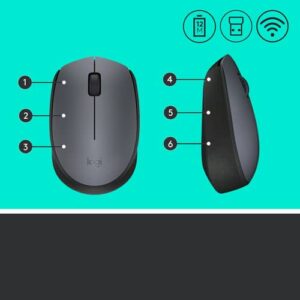 Logitech M170 Grey-K ratón Ambidextro RF inalámbrico Óptico 1000 DPI