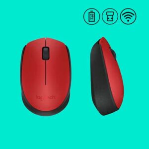 Logitech M171 Red-K ratón Ambidextro RF inalámbrico Óptico 1000 DPI