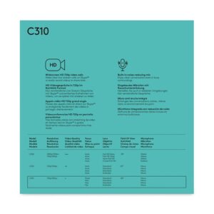 Logitech C310 HD cámara web 5 MP 1280 x 720 Pixeles USB Negro