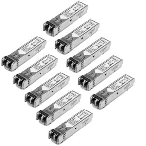 StarTech.com Paquete de 10 Módulos SFP Compatibles con HPE J4858C - 1000BASE-SX - Fibra Multimodo MMF de 1 GbE - SFP Ethernet Gigabit 1Gb - LC - 550m - 850nm - HPE 1400, 1700, 1820 DDM