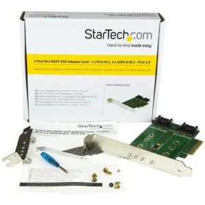 StarTech.com Tarjeta Adaptadora PCI Express 3.0 de 3 Puertos M.2 para SSD - 1x NVMe - 2x SATA III StarTech.com Tarjeta Adaptadora PCI Express 3.0 de 3 Puertos M.2 para SSD – 1x NVMe – 2x SATA III