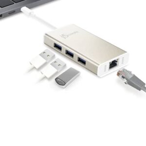j5create JCH471-N USB-C™ Gigabit Ethernet y concentrador multiadaptador