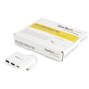 StarTech.com Adaptador Multipuertos USB-C con HDMI - Puerto USB 3.0 - PD de 60W - Blanco StarTech.com Adaptador Multipuertos USB-C con HDMI - Puerto USB 3.0 - PD de 60W - Blanco