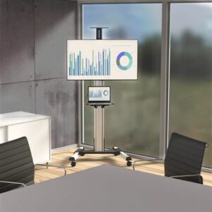 StarTech.com Carro de Transporte para Televisor de 32 a 70 Pulgadas – Carrito AV Móvil Mesa Rodante para TV VESA con Ajuste de un Toque