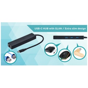 i-tec Advance USB-C Slim Passive HUB 3 Port + Gigabit Ethernet Adapter i-tec Advance USB-C Slim Passive HUB 3 Port + Gigabit Ethernet Adapter