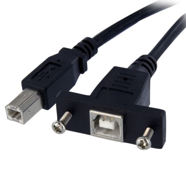 StarTech.com Cable USB de Montaje en Panel USB B a USB B de 30cm – Hembra a Macho