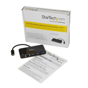 StarTech.com Hub Concentrador USB 3.0 USB-C de 3 Puertos con Ethernet Gigabit y Entrega de Alimentación de 60W con Puerto Pass-Through - USB Tipo C a 3 Puertos USB-A (USB 3.0 SuperSpeed de 5Gbps) - Ladrón Adaptador USB 3.1/3.2 Gen 1 TipoC StarTech.com Hub Concentrador USB 3.0 USB-C de 3 Puertos con Ethernet Gigabit y Entrega de Alimentación de 60W con Puerto Pass-Through - USB Tipo C a 3 Puertos USB-A (USB 3.0 SuperSpeed de 5Gbps) - Ladrón Adaptador USB 3.1/3.2 Gen 1 TipoC