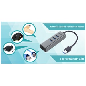 i-tec Metal USB 3.0 HUB 3 Port + Gigabit Ethernet Adapter i-tec Metal USB 3.0 HUB 3 Port + Gigabit Ethernet Adapter