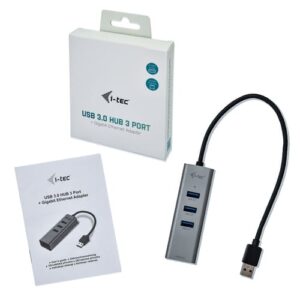 i-tec Metal USB 3.0 HUB 3 Port + Gigabit Ethernet Adapter i-tec Metal USB 3.0 HUB 3 Port + Gigabit Ethernet Adapter