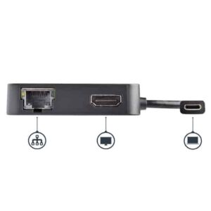 StarTech.com Adaptador Multipuertos USB C - Mini Dock Portátil USB-C 4K HDMI - Gigabit Ethernet - Hub USB 3.0 (1x USB-A 1x USB-C) - Adaptador Multi USB TipoC - Compatible con Thunderbolt 3 StarTech.com Adaptador Multipuertos USB C - Mini Dock Portátil USB-C 4K HDMI - Gigabit Ethernet - Hub USB 3.0 (1x USB-A 1x USB-C) - Adaptador Multi USB TipoC - Compatible con Thunderbolt 3