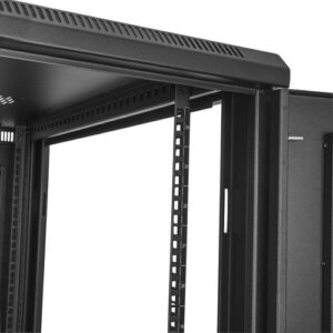 StarTech.com Armario Rack Servidores 24U con 4 Columnas de 19 Pulgadas - Profundidad Ajustable: 5cm a 76cm/2" a 30" - con Ruedas/Gestión de Cables/Estante 1U/Cierre/Puertas con Llave