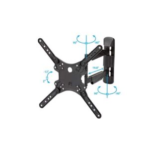StarTech.com Soporte de Pared para TV de Movimiento Completo – Pantallas VESA de 32″-55″ (35kg) – Soporte Universal para Pantalla Plana de Perfil Bajo – Brazo Articulado Resistente Ajustable en Inclinación/Giro