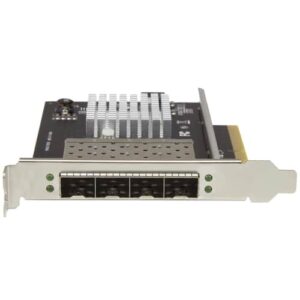 StarTech.com Tarjeta de Red SFP+ 10G SFP+ con 4 Puertos - Adaptador Convergente SFP+ Abierto Intel XL710 - NIC PCIe 10 Gigabit Ethernet - Tarjeta LAN 10GbE - Dell PowerEdge HPE ProLiant