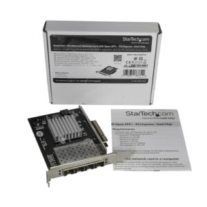 StarTech.com Tarjeta de Red SFP+ 10G SFP+ con 4 Puertos - Adaptador Convergente SFP+ Abierto Intel XL710 - NIC PCIe 10 Gigabit Ethernet - Tarjeta LAN 10GbE - Dell PowerEdge HPE ProLiant