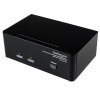 StarTech.com Conmutador Switch KVM de 2 Puertos Doble Monitor DVI VGA Audio 4 Puertos USB 1920x1200