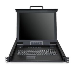 StarTech.com Consola KVM de 8 Puertos para Montaje en Rack con Cables de 1,8m - Teclado QWERTY - Conmutador KVM integrado con Monitor LCD de 17" - Switch KVM LCD 1U - KVM OSD - 50000 MTBF