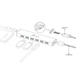 j5create JCH377-N HUB USB-C® de 7 puertos – UE/RU