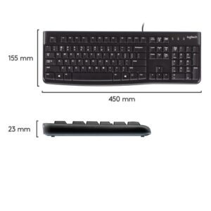 Logitech K120 Corded Keyboard teclado USB AZERTY Belga Negro Logitech K120 Corded Keyboard teclado USB AZERTY Belga Negro