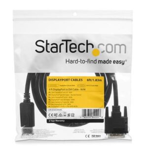 StarTech.com Cable 1,8m Adaptador de Vídeo DisplayPort a DVI - Conversor DP - Hasta 1920x1200 - Pasivo StarTech.com Cable 1,8m Adaptador de Vídeo DisplayPort a DVI – Conversor DP – Hasta 1920×1200 – Pasivo