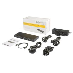 StarTech.com Dock Thunderbolt™ 3 para Dos Monitores 4K 60Hz - con Lector para Tarjetas de Memoria SD y Ranura PCIe M.2