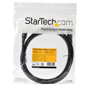 StarTech.com Cable DisplayPort 1.4 de 3m – Certificado VESA – 8K 60Hz – HBR3 – HDR – Cable de Monitor DP a DP – UltraHD 4K 120Hz