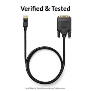 Kensington Cable unidireccional pasivo DisplayPort 1.1 (M) a DVI-D (M), 1,8 m