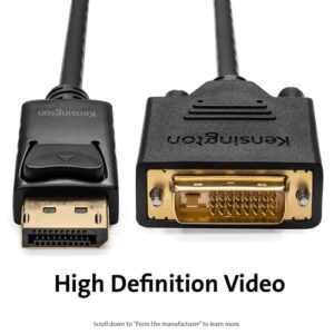 Kensington Cable unidireccional pasivo DisplayPort 1.1 (M) a DVI-D (M), 1,8 m