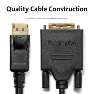 Kensington Cable unidireccional pasivo DisplayPort 1.1 (M) a DVI-D (M), 1,8 m