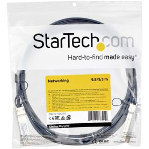StarTech.com Cable de 3m Twinax SFP+ a SFP+ con Conexión Directa 10GbE- Compatible con DAC-SFP-10G-3M de Dell EMC – Cobre – DAC Transceptor/Mini GBIC Pasivo de Bajo Poder 10 Gbps