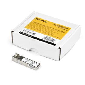 StarTech.com Módulo Transceptor SFP+ Compatible con MSA sin Codificar - 10GBASE-SR - Fibra Óptica Multimodo (MMF) de 10GbE - SFP+ Ethernet Gigabit de 10Gb - LC 300m - 850nm - DDM