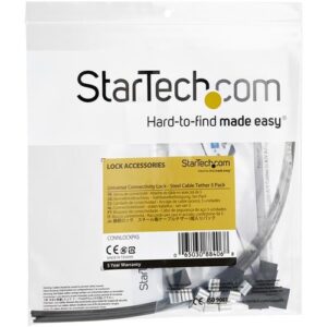 StarTech.com Cables de Seguridad de Doble Lazo – Paquete de 5 – de Acero – Ajustable